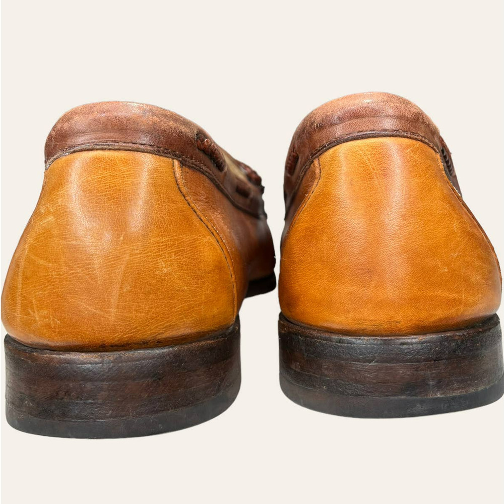 Allen Edmonds Tan Brown Leather Kiltie Tassel Loafers - Picture 7 of 9